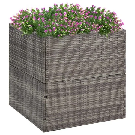 Synthetic gray rattan planter 80x80x80 cm by vidaXL, Pots and planters - Ref: Foro24-319177, Price: 119,56 €, Discount: %