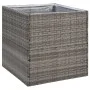 Synthetic gray rattan planter 80x80x80 cm by vidaXL, Pots and planters - Ref: Foro24-319177, Price: 119,56 €, Discount: %