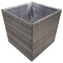 Synthetischer Rattan-Pflanzkübel grau 80x80x80 cm von vidaXL, Töpfe und Pflanzgefäße - Ref: Foro24-319177, Preis: 112,34 €, R...
