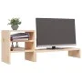 Soporte para monitor madera maciza de pino 81x20x30 cm de vidaXL, Bases y elevadores para ordenadores - Ref: Foro24-813994, P...