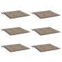 Cojines de silla de jardín 6 uds tela Oxford taupé 40x40x4 cm