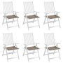 Cojines de silla de jardín 6 uds tela Oxford taupé 40x40x4 cm