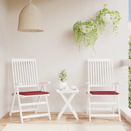 Cojines silla de jardín 2 uds tela Oxford rojo tinto 40x40x4 cm
