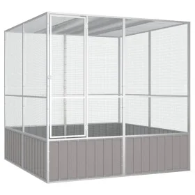 Grauer Vogelkäfig aus verzinktem Stahl, 213,5 x 217,5 x 211,5 cm von vidaXL, Füße und Vogelkäfige - Ref: Foro24-171552, Preis...