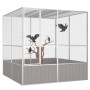 Jaula pájaros acero galvanizado gris 213,5x217,5x211,5 cm de vidaXL, Pies y jaulas para pájaros - Ref: Foro24-171552, Precio:...
