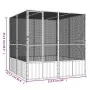 Gray galvanized steel bird cage 213.5x217.5x211.5 cm by vidaXL, Feet and bird cages - Ref: Foro24-171552, Price: 421,58 €, Di...
