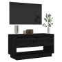 Massiver TV-Schrank aus schwarzem Kiefernholz, 74 x 34 x 40 cm von vidaXL, TV-Möbel - Ref: Foro24-813843, Preis: 53,08 €, Rab...