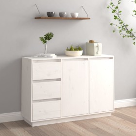 Aparador de madera maciza de pino blanco 111x34x75 cm de vidaXL, Aparadores - Ref: Foro24-813805, Precio: 146,93 €, Descuento: %