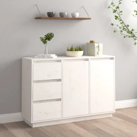 Solid white pine wood sideboard 111x34x75 cm by vidaXL, Sideboards - Ref: Foro24-813805, Price: 145,19 €, Discount: %