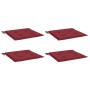 Cojines silla de jardín 4 uds tela Oxford rojo tinto 40x40x4 cm