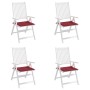 Cojines silla de jardín 4 uds tela Oxford rojo tinto 40x40x4 cm