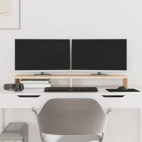 Solid pine wood monitor stand 100x27x10 cm by vidaXL, Computer bases and risers - Ref: Foro24-813949, Price: 27,68 €, Discoun...