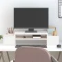 Solid white pine wood monitor stand 70x27.5x15 cm by vidaXL, Computer bases and risers - Ref: Foro24-813965, Price: 35,72 €, ...