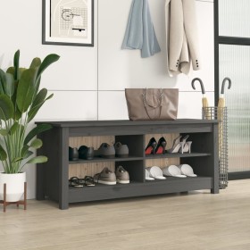 Shoe bench solid gray pine wood 110x38x45.5 cm by vidaXL, Shoe racks and shoe organizers - Ref: Foro24-813776, Price: 68,76 €...