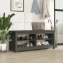 Shoe bench solid gray pine wood 110x38x45.5 cm by vidaXL, Shoe racks and shoe organizers - Ref: Foro24-813776, Price: 68,03 €...