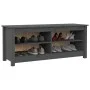 Shoe bench solid gray pine wood 110x38x45.5 cm by vidaXL, Shoe racks and shoe organizers - Ref: Foro24-813776, Price: 68,03 €...