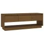 Mueble de TV madera maciza de pino marrón miel 110,5x34x40 cm de vidaXL, Muebles TV - Ref: Foro24-813847, Precio: 70,12 €, De...