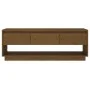 Mueble de TV madera maciza de pino marrón miel 110,5x34x40 cm de vidaXL, Muebles TV - Ref: Foro24-813847, Precio: 70,12 €, De...