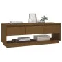 Mueble de TV madera maciza de pino marrón miel 110,5x34x40 cm de vidaXL, Muebles TV - Ref: Foro24-813847, Precio: 70,12 €, De...