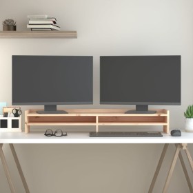 Solid pine wood monitor stand 100x24x16 cm by vidaXL, Computer bases and risers - Ref: Foro24-813989, Price: 35,48 €, Discoun...