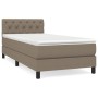 Cama box spring con colchón tela gris taupe 80x200 cm en Camas y somieres | Comprar online en Foro24
