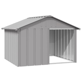 Casa para perros acero galvanizado gris 116,5x153x81,5 cm