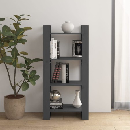Graues Massivholzregal/Raumteiler 60x35x125 cm von vidaXL, Bücherregale und Regale - Ref: Foro24-813886, Preis: 62,96 €, Raba...