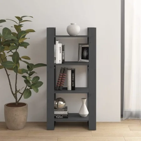 Gray solid wood shelving/space divider 60x35x125 cm by vidaXL, Bookcases and shelves - Ref: Foro24-813886, Price: 62,24 €, Di...
