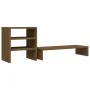 Monitor stand solid honey brown pine wood 81x20x30 cm by vidaXL, Computer bases and risers - Ref: Foro24-813997, Price: 32,65...
