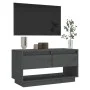 Mueble de TV de madera maciza de pino gris 74x34x40 cm de vidaXL, Muebles TV - Ref: Foro24-813841, Precio: 47,36 €, Descuento: %