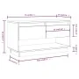 Mueble de TV de madera maciza de pino gris 74x34x40 cm de vidaXL, Muebles TV - Ref: Foro24-813841, Precio: 47,36 €, Descuento: %