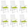 Cojines de silla de jardín 6 uds tela Oxford verde 40x40x4 cm
