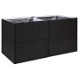Black synthetic rattan planter 157x80x80 cm by vidaXL, Pots and planters - Ref: Foro24-319174, Price: 138,21 €, Discount: %