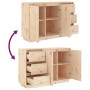 Solid pine wood sideboard 111x34x75 cm by vidaXL, Sideboards - Ref: Foro24-813804, Price: 143,75 €, Discount: %