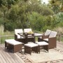 Garden dining set 9 pieces and brown synthetic rattan cushions by vidaXL, Garden sets - Ref: Foro24-3095514, Price: 462,50 €,...