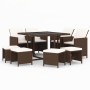 Garden dining set 9 pieces and brown synthetic rattan cushions by vidaXL, Garden sets - Ref: Foro24-3095514, Price: 462,50 €,...