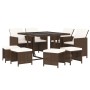 Garden dining set 9 pieces and brown synthetic rattan cushions by vidaXL, Garden sets - Ref: Foro24-3095514, Price: 462,50 €,...