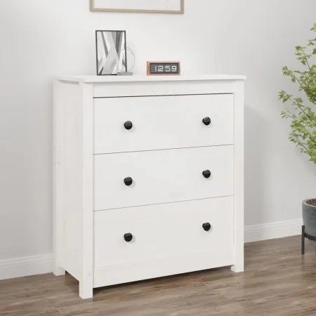 Sideboard aus massivem weißem Kiefernholz, 70 x 35 x 80 cm von vidaXL, Sideboards - Ref: Foro24-813735, Preis: 119,41 €, Raba...