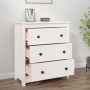 Sideboard aus massivem weißem Kiefernholz, 70 x 35 x 80 cm von vidaXL, Sideboards - Ref: Foro24-813735, Preis: 121,15 €, Raba...