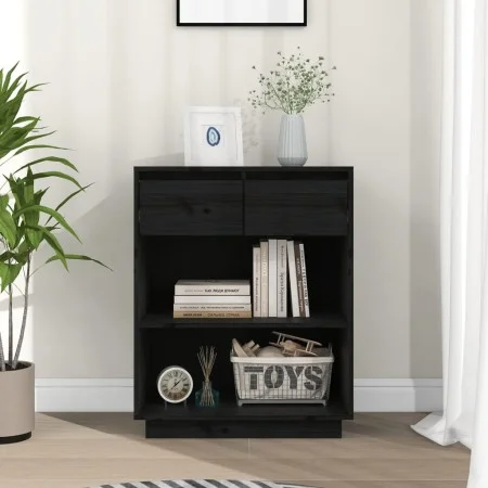 Solid black pine wood console table 60x34x75 cm by vidaXL, Sideboards - Ref: Foro24-813838, Price: 61,75 €, Discount: %