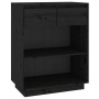 Solid black pine wood console table 60x34x75 cm by vidaXL, Sideboards - Ref: Foro24-813838, Price: 62,40 €, Discount: %