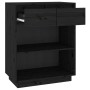 Solid black pine wood console table 60x34x75 cm by vidaXL, Sideboards - Ref: Foro24-813838, Price: 62,40 €, Discount: %