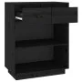 Solid black pine wood console table 60x34x75 cm by vidaXL, Sideboards - Ref: Foro24-813838, Price: 61,75 €, Discount: %