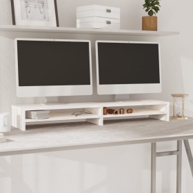 Monitorständer aus massivem weißem Kiefernholz, 100 x 24 x 13 cm von vidaXL, TV-Möbel - Ref: Foro24-813920, Preis: 33,50 €, R...