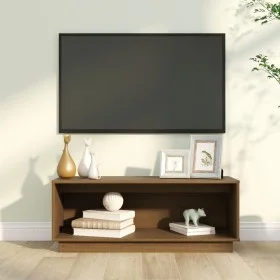 Honigbrauner TV-Schrank aus massivem Kiefernholz, 90 x 35 x 35 cm von vidaXL, TV-Möbel - Ref: Foro24-813832, Preis: 36,86 €, ...