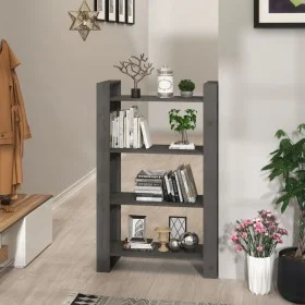 Gray pine wood shelf/space divider 80x35x125 cm by vidaXL, Bookcases and shelves - Ref: Foro24-813906, Price: 69,19 €, Discou...