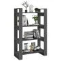 Estantería/divisor de espacios madera de pino gris 80x35x125 cm de vidaXL, Librerías y estanterías - Ref: Foro24-813906, Prec...