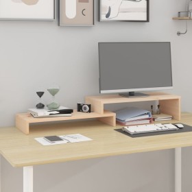 Solid pine wood monitor stand (52-101)x22x14 cm by vidaXL, Computer bases and risers - Ref: Foro24-814014, Price: 31,22 €, Di...