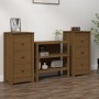 Aparadores 2 uds madera maciza de pino marrón miel 40x35x80 cm de vidaXL, Aparadores - Ref: Foro24-813746, Precio: 97,07 €, D...