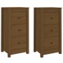 Aparadores 2 uds madera maciza de pino marrón miel 40x35x80 cm de vidaXL, Aparadores - Ref: Foro24-813746, Precio: 97,07 €, D...